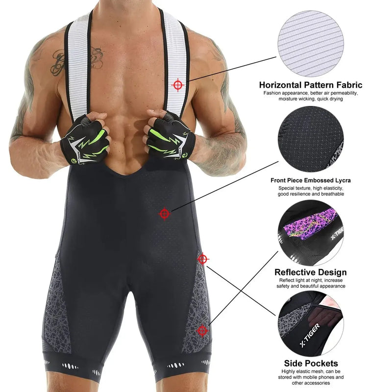 Shorts de ciclismo com almofada em gel