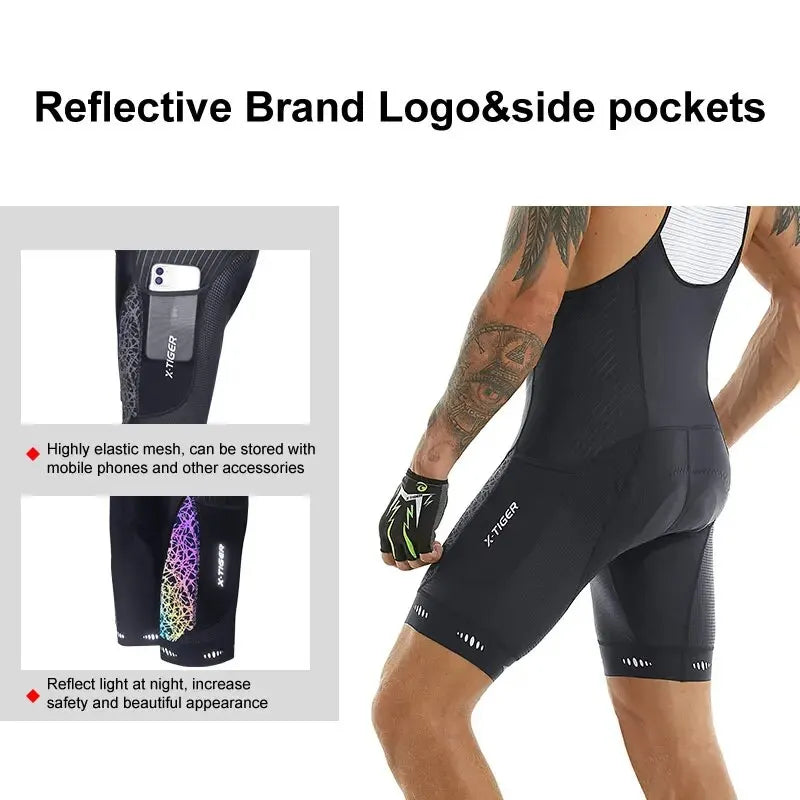 Shorts de ciclismo com almofada em gel