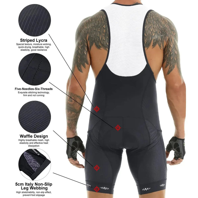 Shorts de ciclismo com almofada em gel